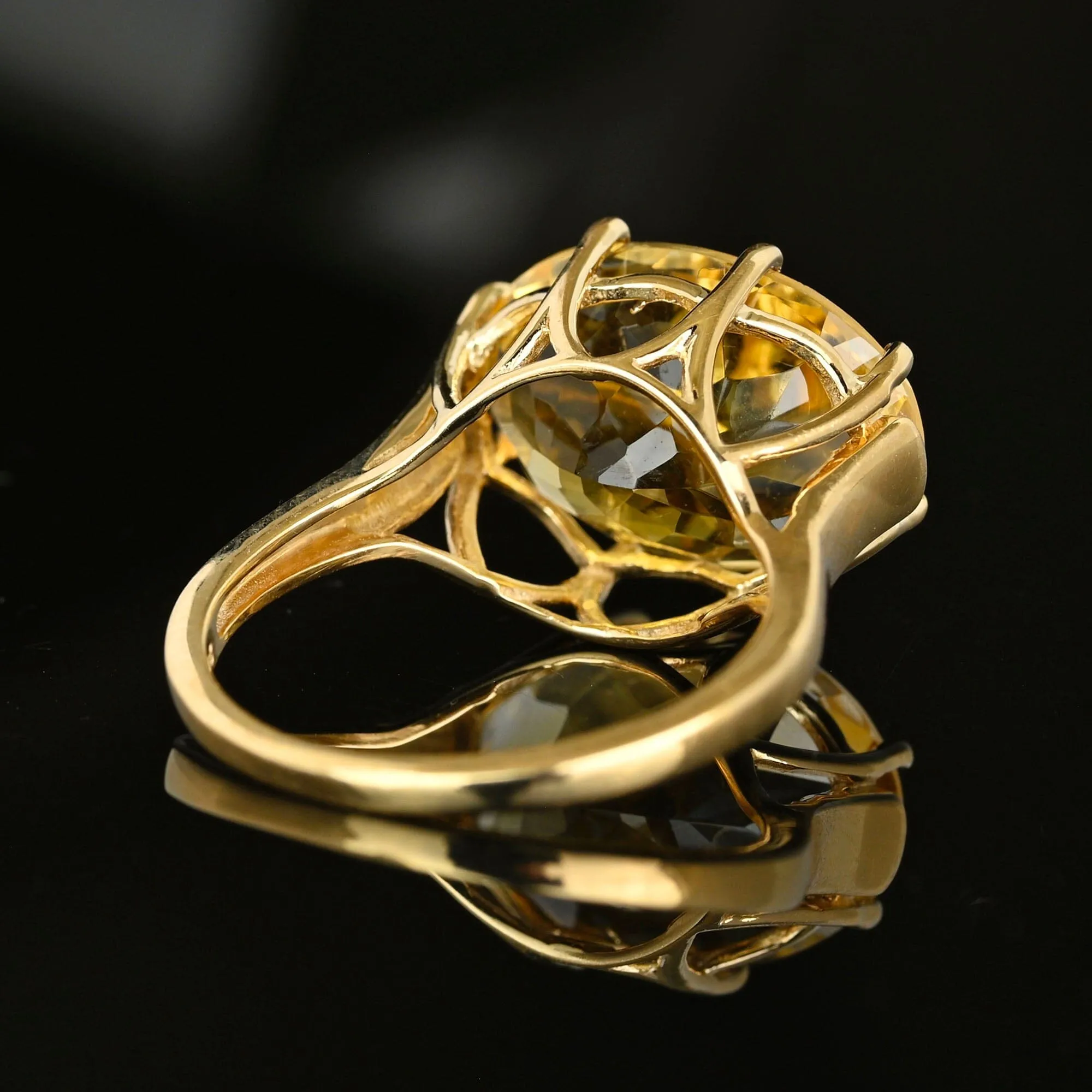 Vintage East West 9CTW Gold Citrine Cocktail Ring