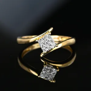 Vintage English Gold Diamond Bypass Ring