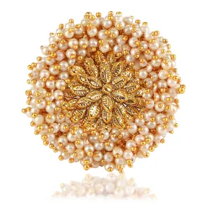 Yellow Chimes Traditional Ethnic Moti Bandhani Handwork Gold Plated Cocktail Wedding Rings for Women & Girls