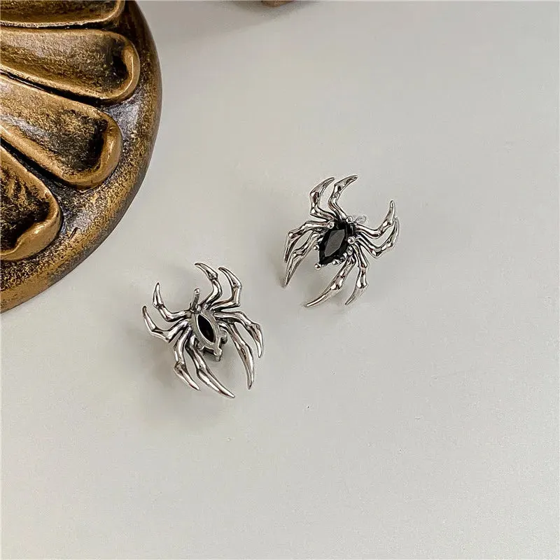 Zircon Party Jewelry Gothic Retro Fashion Black Design Halloween Old Earring