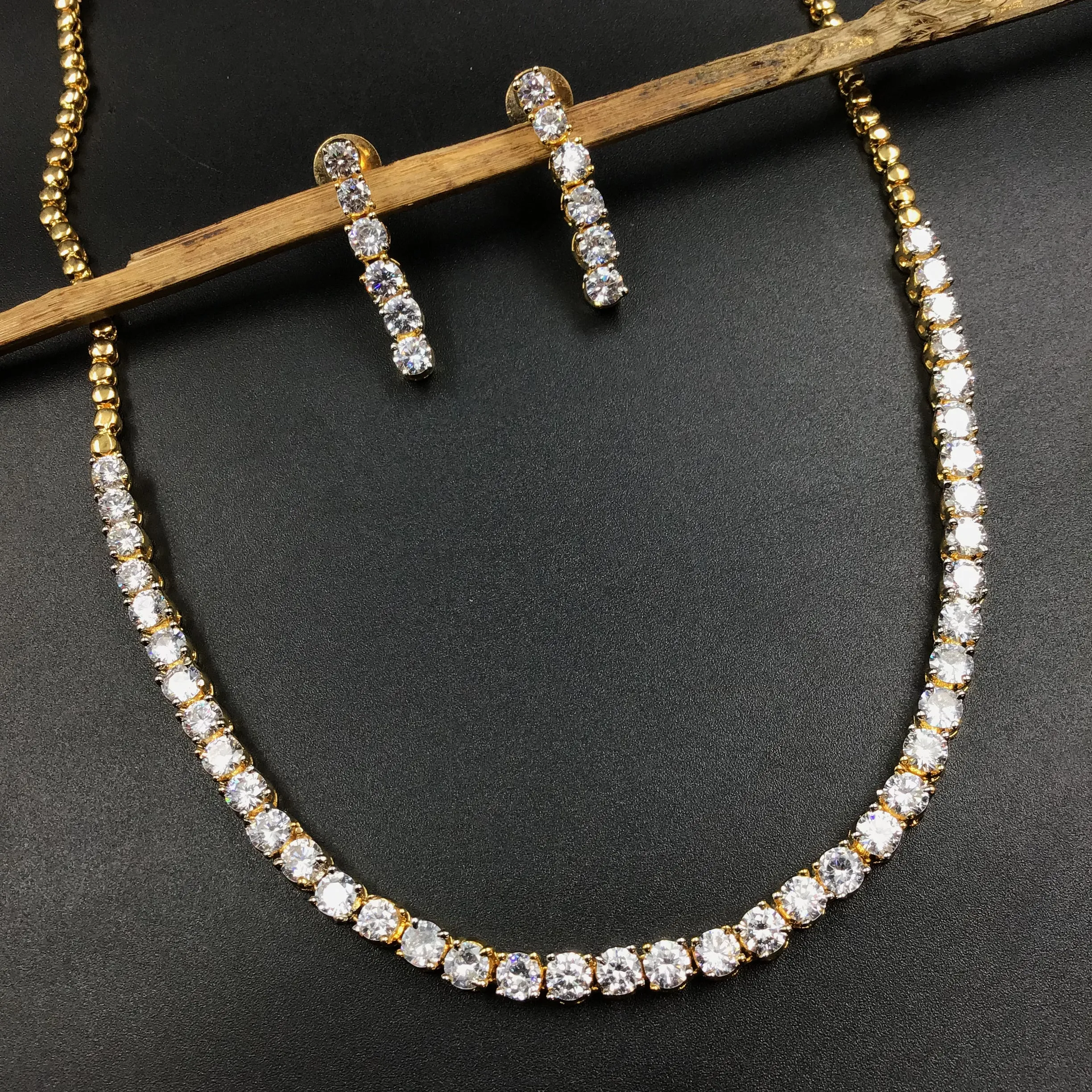Zircon/AD Necklace Set 16915-4063