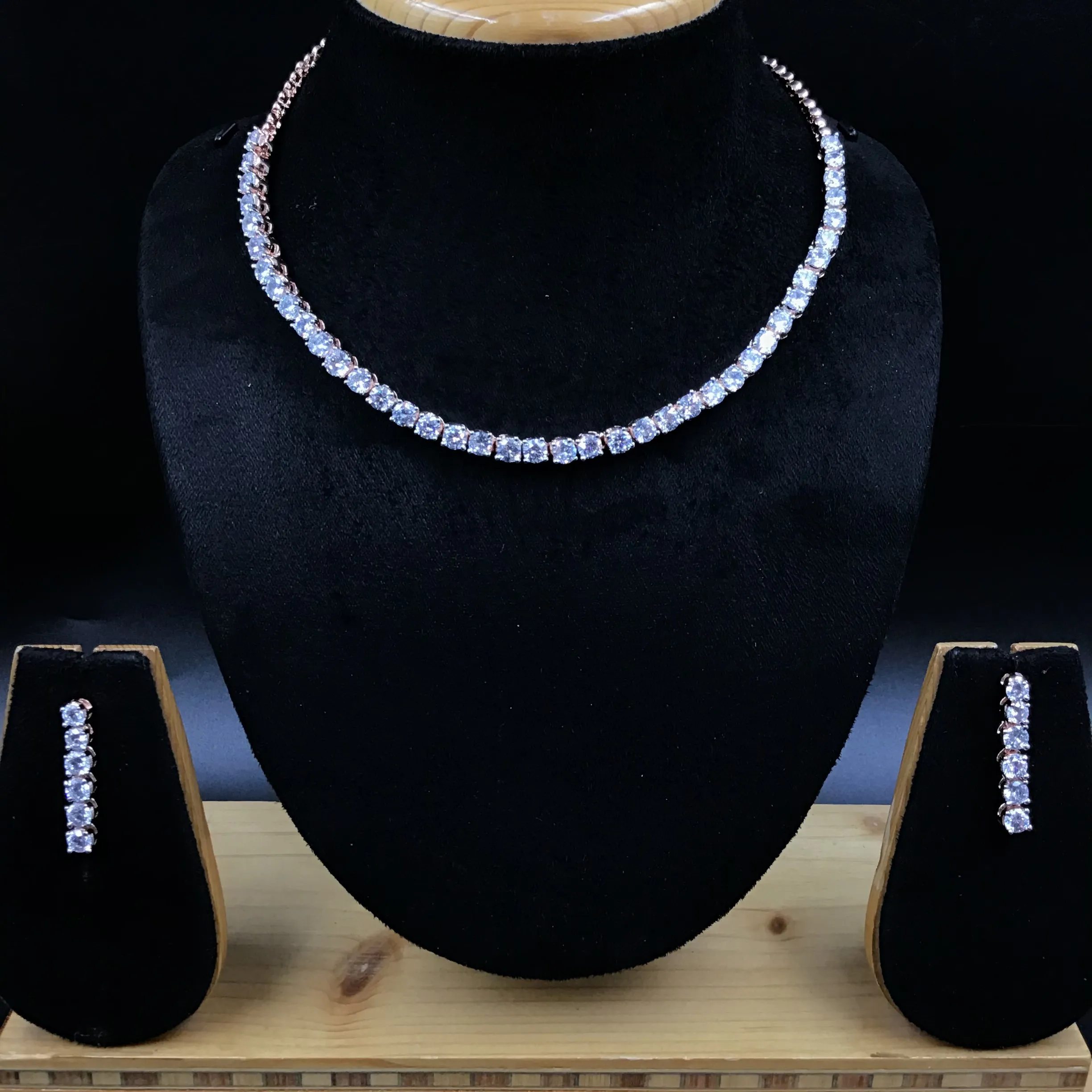 Zircon/AD Necklace Set 16915-4063