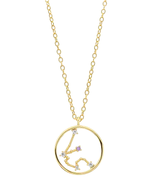 Zodiac Necklace Aquarius 18ct Gold Plated