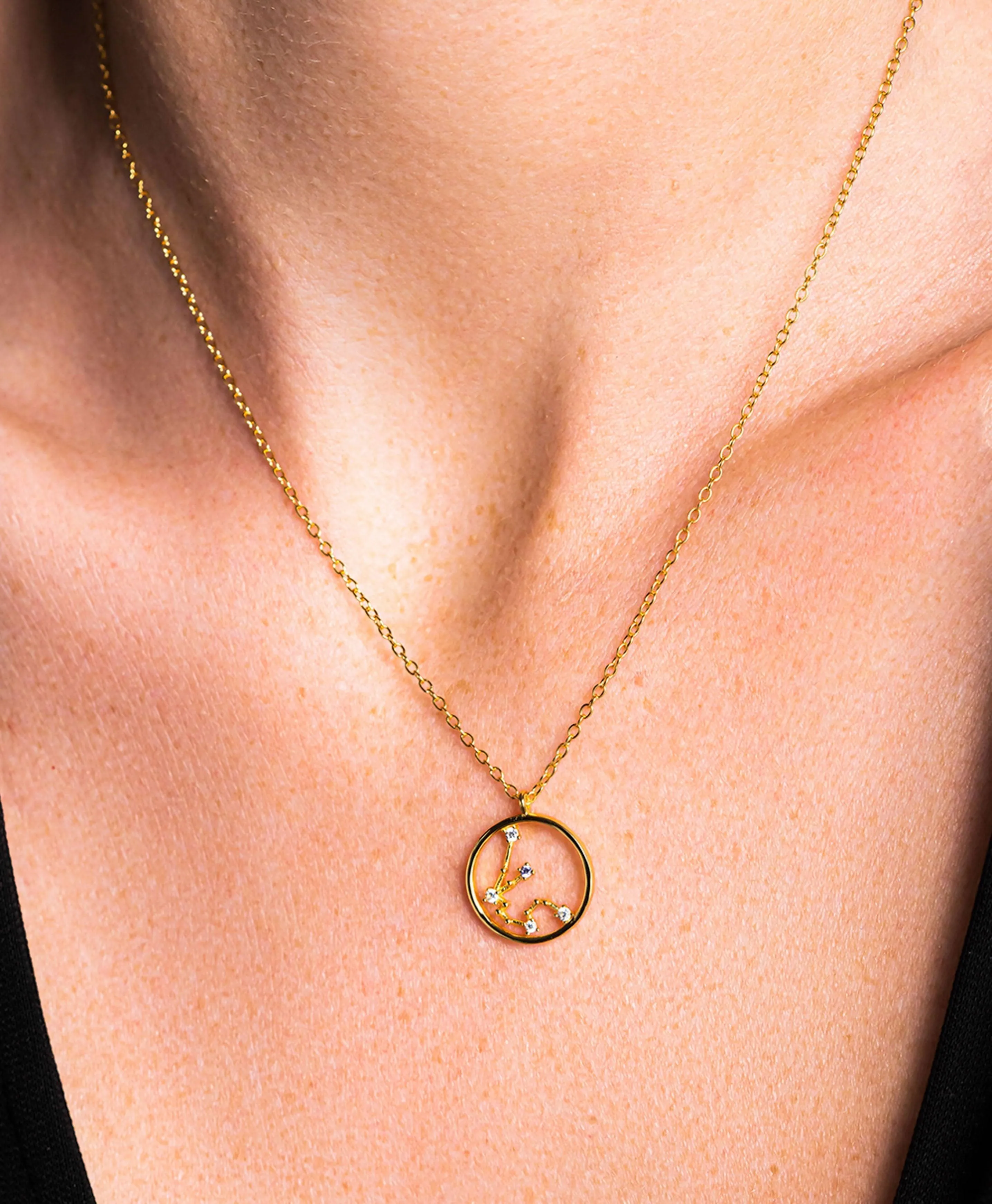 Zodiac Necklace Aquarius 18ct Gold Plated
